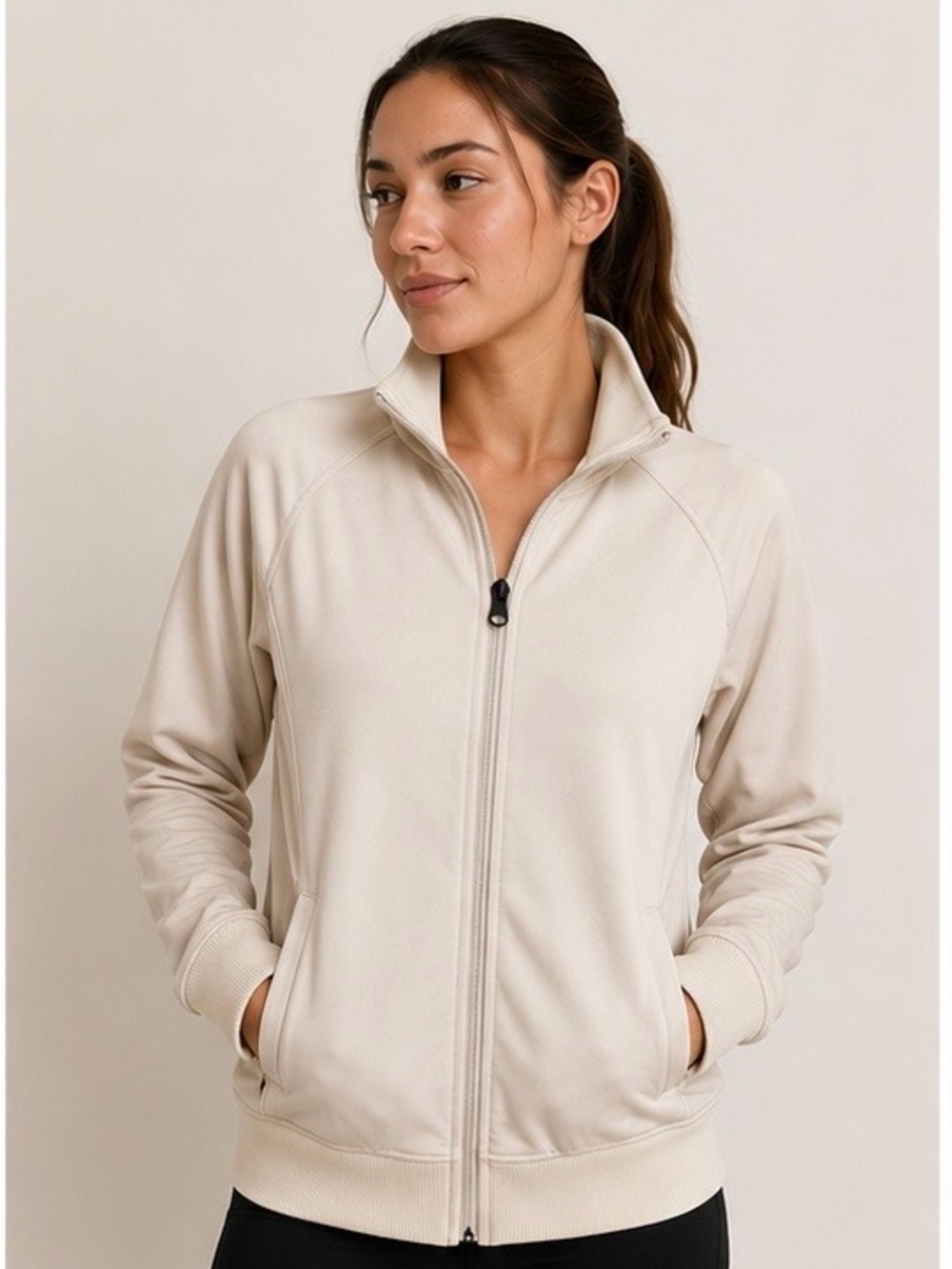 The North Face Women's Cream Full-Zip Bomber Jacket